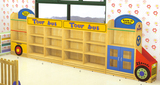 巴士造型玩具收纳柜儿童储物柜幼儿园木制玩具柜整理柜卡通组合柜