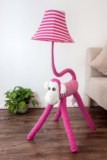 布艺卡通粉色猴子落地灯创意床头卧室客厅儿童房田园宜家台灯包邮