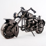 超大铁艺摩托车模型玩具铁皮金属合金创意刻字送男生朋友生日礼物