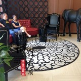 欧美风格简约时尚宜家黑白圆形地毯沙发座椅地毯大堂地毯门垫地垫