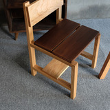 麻朵家具定制橡木实木原木黑胡桃简约现代日式环保木蜡餐椅儿童椅