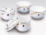 碗套装骨瓷韩国进口瓷器餐具韩式米饭碗带盖创意汤碗高档陶瓷家用