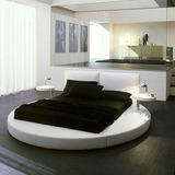 欧柏帝斯简约现代圆形床时尚奢华双人大床榻榻米主题酒店卧室圆床