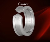 正品代购 卡地亚Cartier 双C婚戒 18K白金 戒子6.5毫米 B4040500
