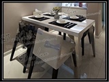 奢华白色烤漆餐桌简约现代餐桌后现代餐桌时尚欧的风格餐桌定做！
