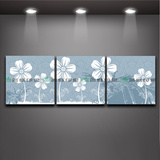 三联素色花卉拼画 餐厅卧室客厅沙发背景墙无框画装饰画壁画挂画