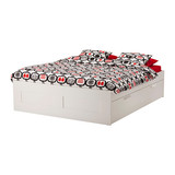 无锡IKEA宜家家居代购百灵床架带抽屉欧式床简约现代床180*200