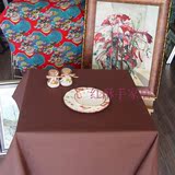 现代简约时尚餐桌布艺加厚纯色帆布桌布台布盖布可定制