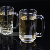 透明玻璃啤酒杯 带把手茶水杯 扎啤杯子 酒店KTV茶具酒具 加厚
