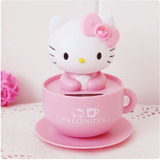 太阳能摇头娃娃 可爱Hello Kitty茶杯KT猫公仔 车饰汽车用品摆件