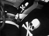 黑白图案个性汽车坐垫 秋冬季新款座垫 四季通用超柔毛绒车垫