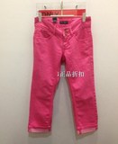 专柜正品ONLY 2015夏款粉红色修身弹力七分牛仔裤 女 无腰带35011