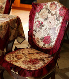 实木欧式餐椅座垫椅垫植物花卉高档坐垫椅套布艺餐桌椅子奢华椅背