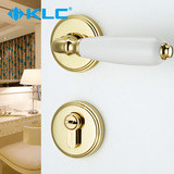 德国KLC 欧式室内金色门锁执手门锁 欧式分体室内房门锁陶瓷把手
