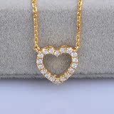 私人定制珠宝新款 18k黄金白金钻石项链 玫瑰金心形吊坠 女礼物