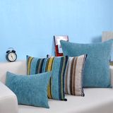 蓝绿大号条纹地中海简约欧式古典美式沙发靠垫抱枕套靠枕定制包邮