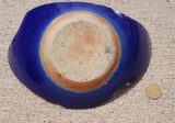 买前联系 明代晚期 宝蓝釉 完整底 火石红 超大蓝釉 古瓷片 标本