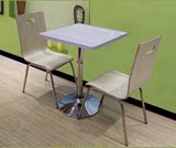 快餐桌椅肯德基餐桌椅分体食堂桌甜品店不锈钢曲木餐桌椅