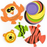 儿童纸盘子手工制作材料包幼儿园diy彩色贴画创意粘贴玩具EF00616