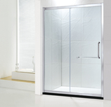 佛山简易淋浴房浴室隔断移门非标定做一字型一固一活钢化玻璃屏风