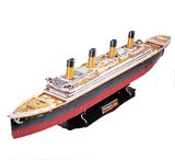 乐立方3D立体拼图puzzle 益智手工拼装船舶纸模型泰坦尼克号T4012