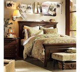 特价美式乡村实木床仿古白色做旧家具地中海家具双人床1.8床1,5床