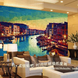 RQ威尼斯大型壁画墙纸壁纸布客厅沙发卧室背景墙欧式油画风景无缝