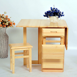 包邮折叠餐桌实木简约现代小户型宜家长方形折叠多功能家具吃饭桌