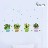 韩国进口花卉装饰墙贴纸 卫生间浴室防水瓷砖贴玻璃贴画 花盆盆景