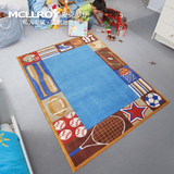 麦克罗伊进口环保羊毛 卡通棒球足球儿童男孩房客厅卧室床边地毯