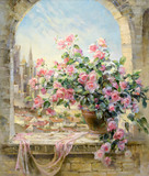 新品DIY数字油画特价包邮手绘油画卧室花卉风景欧美 窗前一景