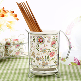 名流高温陶瓷筷子筒骨瓷沥水筷笼架餐具收纳盒防霉韩式创意