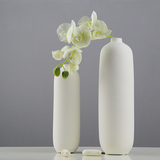 家装狂欢节现代中式 白瓷刮线小口素烧陶瓷花瓶摆件 客厅软装饰品