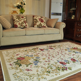 丽家 地毯客厅茶几地毯沙发床边毯田园环保棉质毯可水洗特价包邮