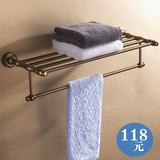欧式太空铝仿古铜色浴室浴巾架拉丝毛巾架卫生间置物架子卫浴挂件