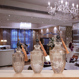 高档玻璃器皿储物罐摆件欧式家居用品样板间客厅酒柜茶几软装饰品