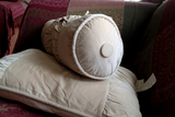 外贸出口原单 纯棉棉绒长方靠垫靠枕 枕头 圆柱圆抱枕套颈枕含芯