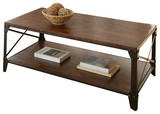 整装美式乡村铁艺休闲桌复古做旧茶几边桌创意简约方形实木桌子
