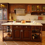 美国橡木实木整体橱柜 KB11 厨房厨柜定做 定制操作台 欧式风格