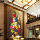 多丽彩-大型壁画 墙纸壁纸 电视墙 走廊 玄关 欧式花卉油画-BH096