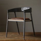 美式实木餐椅靠背办公休闲椅子 休闲吧吧台椅咖啡厅软垫凳子特价