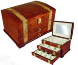 大容量欧式首饰盒实木珠宝首饰箱 私人定制花梨木珠宝首饰收纳柜