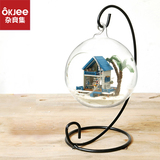 杂良集 diy玻璃罩小屋 浪漫创意圣诞礼物 实用新奇 玻璃罩带声控