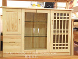 广州100%纯实木松木家具定制订做 餐边柜碗柜 厨柜酒柜茶水储物柜