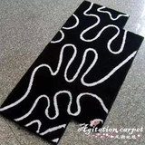 加厚 手工腈纶 现代简约 玄关 地毯 门垫 脚垫 黑白色凸型可定制