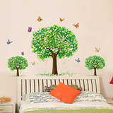 蝴蝶花朵墙贴树儿童房男孩女孩卧室床头墙贴纸客厅沙发墙装饰贴画
