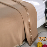 梵克达酒店宾馆床上用品晴纶驼色高档毛毯批发单双人加厚毛毯特价