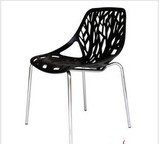 怡馨塑料简约现代镂空餐椅子 雕花创意造型餐厅椅