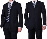 特价精品男式西服套装男商务黑色修身职业装工作服中老年正装西装