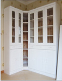 东莞全实木松木家具订制定做书柜架带玻璃门自由转角现代简约储物